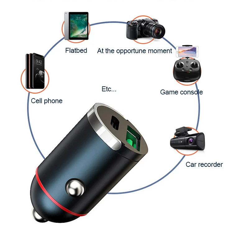 2-Port Compact Fast Charger for Car