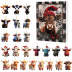 🎄Christmas Sale 50% OFF🎉Advent Calendar with Highland Cow Design