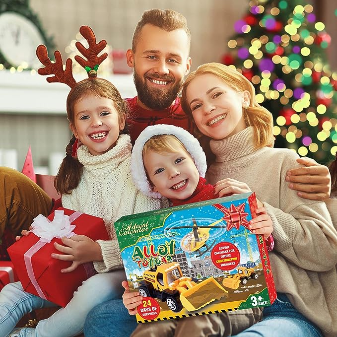 🚗Adventskalender for gutter: Lekesett med konstruksjonskjøretøy i legering