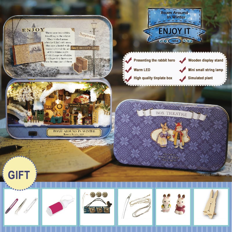 🎅Tidig julrea - 50% RABATT🎁Box Theater dockhus DIY-kit
