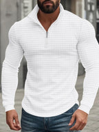 Men's Stand Collar Half-Zip Long Sleeve Sweatshirt