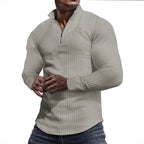 Men's Stand Collar Half-Zip Long Sleeve Sweatshirt