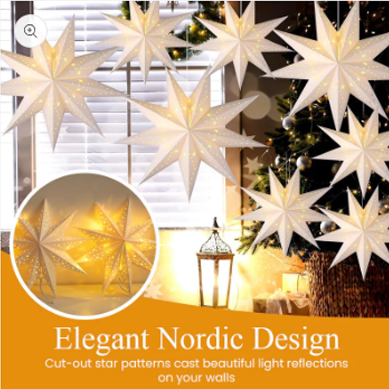 3D Christmas Hanging Star Lantern with Lights