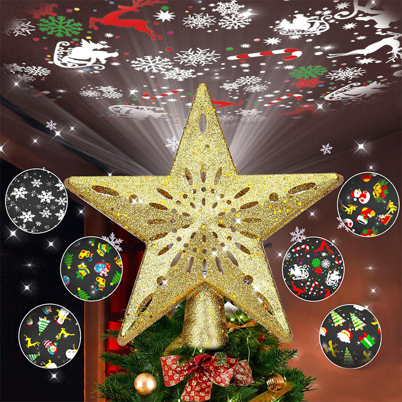 Christmas Tree Star & Snowflake Projection Light