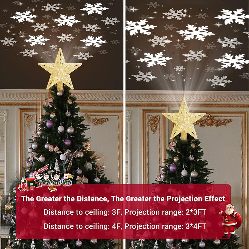 Christmas Tree Star & Snowflake Projection Light