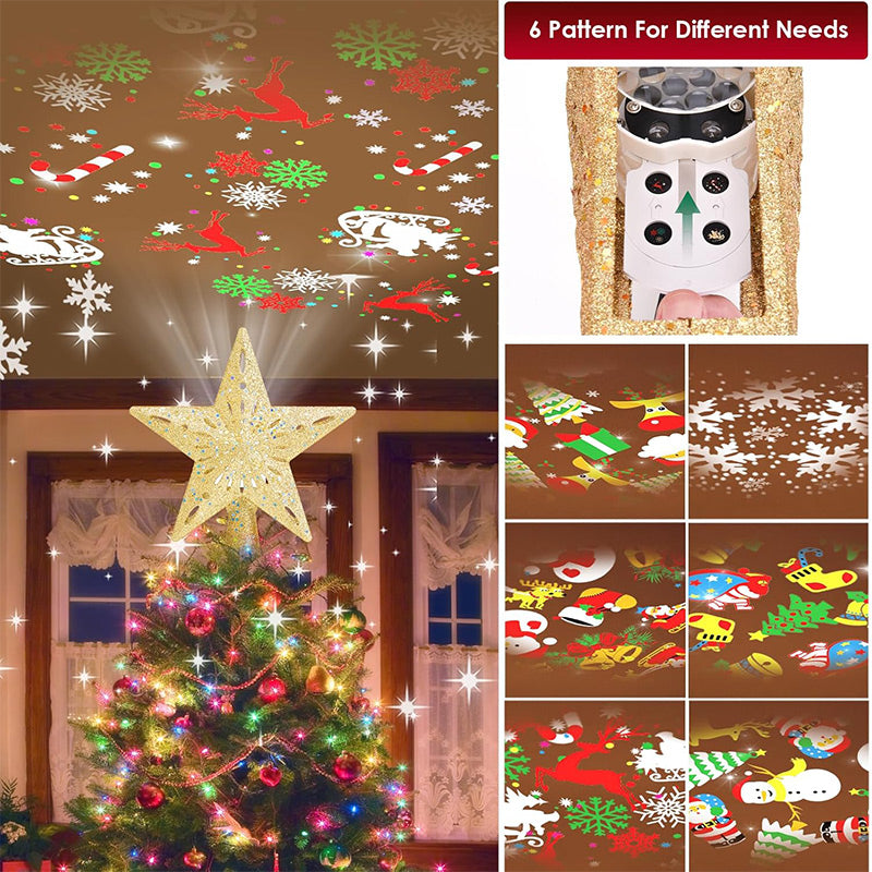 Christmas Tree Star & Snowflake Projection Light