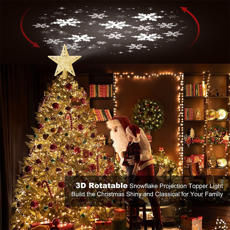 Christmas Tree Star & Snowflake Projection Light