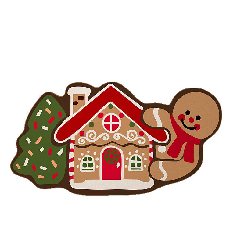 Christmas Gingerbread Man Doormat – Non-Slip &amp; Absorbent