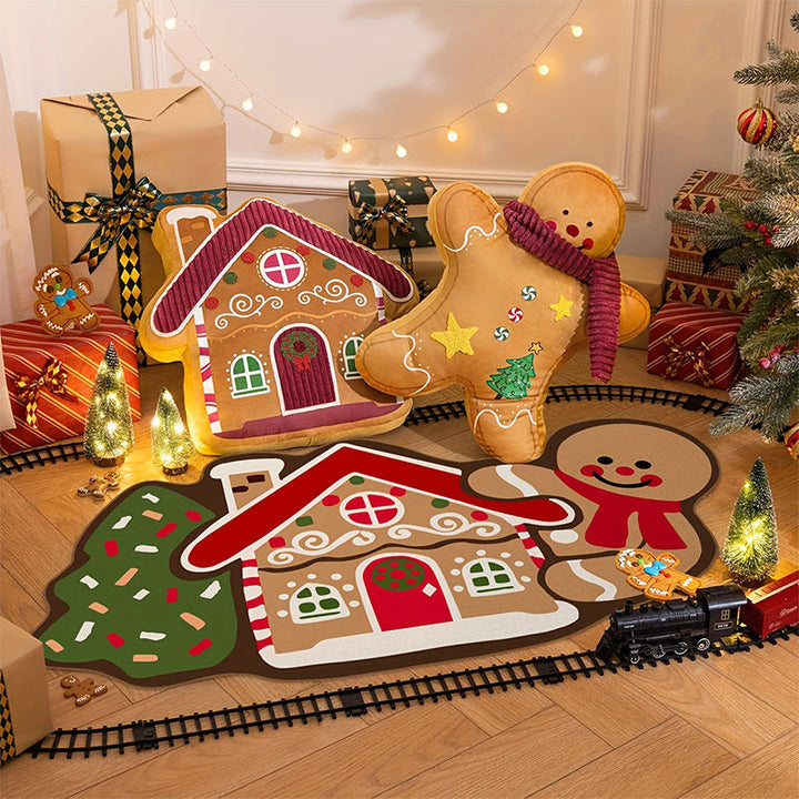 Christmas Gingerbread Man Doormat – Non-Slip &amp; Absorbent