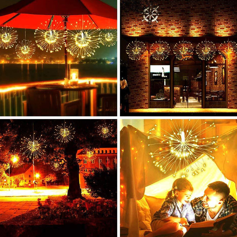 Christmas Firework LED Copper Wire String Lights