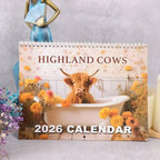 2026 Highland Cow Wall Calendar
