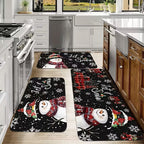 Festive Christmas Non-Slip Floor Mat Set