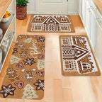 Festive Christmas Non-Slip Floor Mat Set