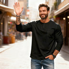 Gentlemanly and elegant Men’s Slim Fit Henley Long Sleeve T-Shirt