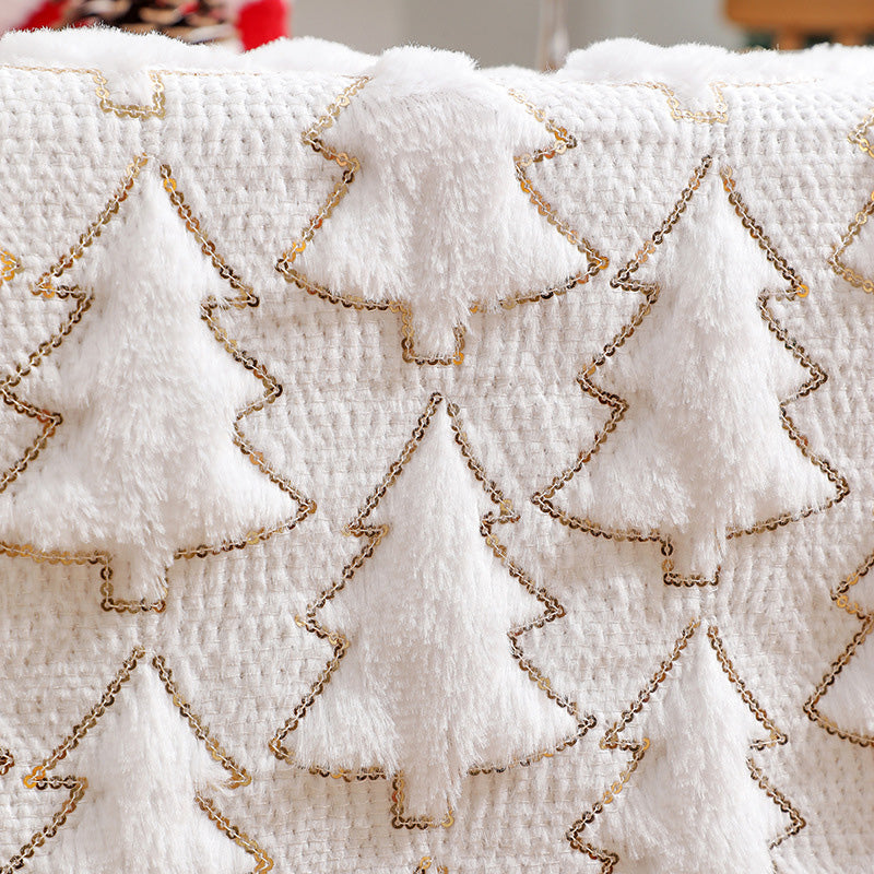 Soft Plush Christmas Tree Table Runner