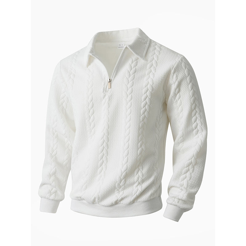 🔥Men's Casual Half-Zip Cable-Knit Sweater
