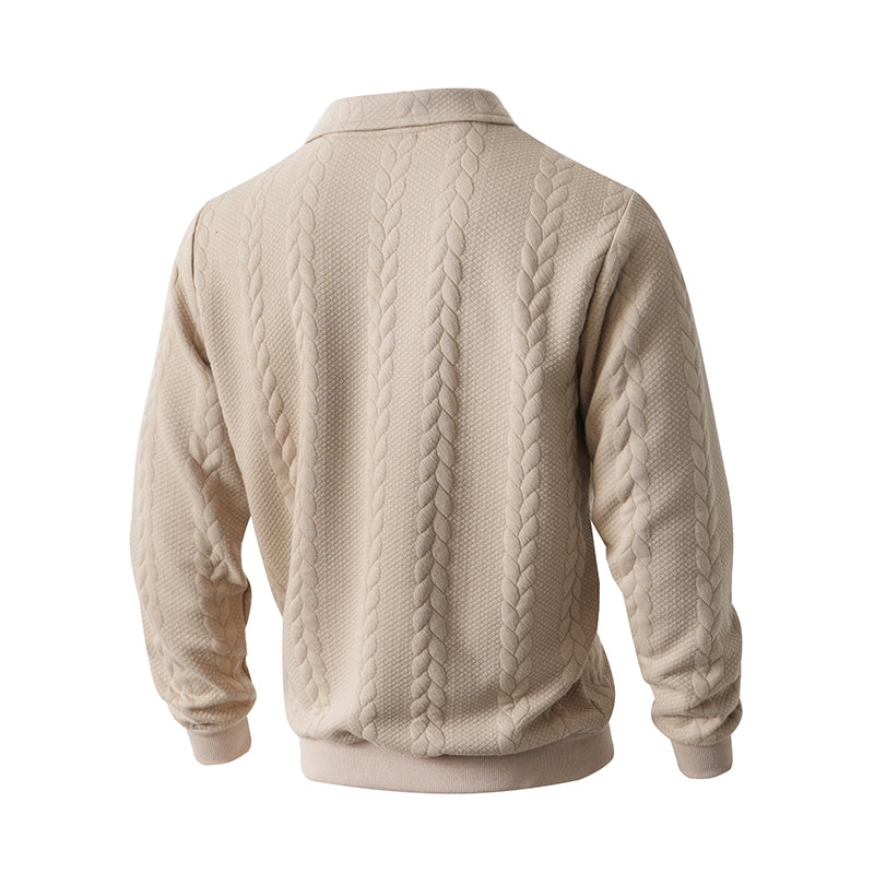 🔥Men's Casual Half-Zip Cable-Knit Sweater