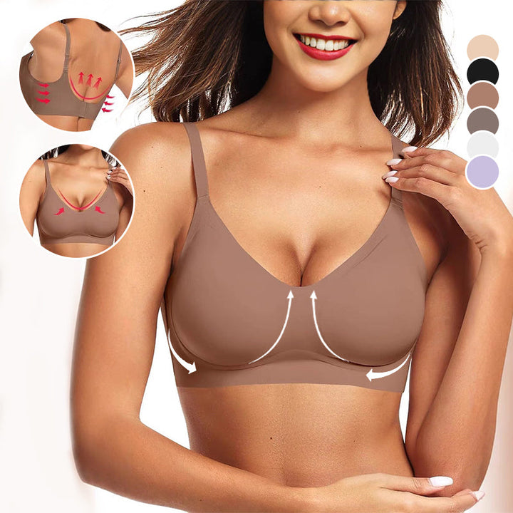 🏆 Last Day Special Price £19.99 ! 💐Jelly Wireless Womens Comfortable Wireless Bras Push Up Bralettes Seamless Tshirts Bras Deep V Everyday Bras