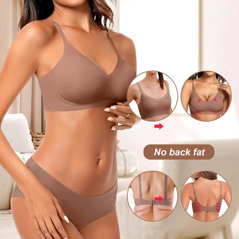 🏆 Last Day Special Price £19.99 ! 💐Jelly Wireless Womens Comfortable Wireless Bras Push Up Bralettes Seamless Tshirts Bras Deep V Everyday Bras