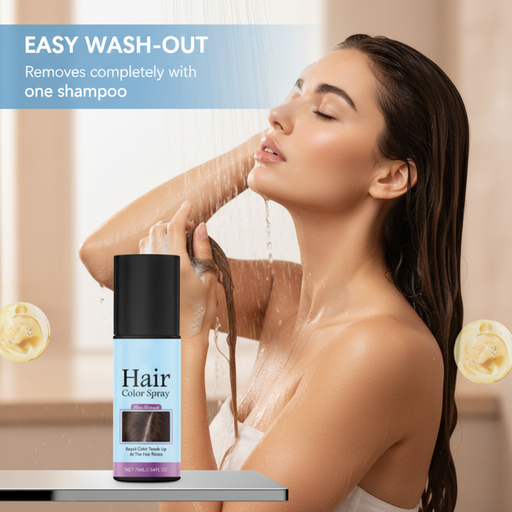 💇‍♀️ BUY 1 GET 1 FREE! ✨ Temporary Root Touch-Up Color Spray – Instant Gray Coverage, Washable &amp; Easy Application 🌸
