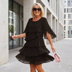 🎉Limited Sale🎉Women's Elegant Layered Ruffle Sleeve Dress
