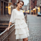 🎉Limited Sale🎉Women's Elegant Layered Ruffle Sleeve Dress