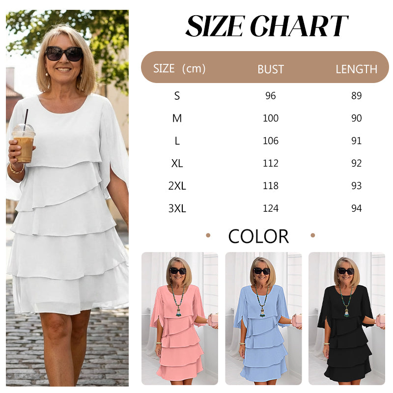 🎉Limited Sale🎉Women's Elegant Layered Ruffle Sleeve Dress