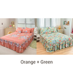 🛏️Two-layer three-piece set with lotus motif lace bedspread and pillowcases