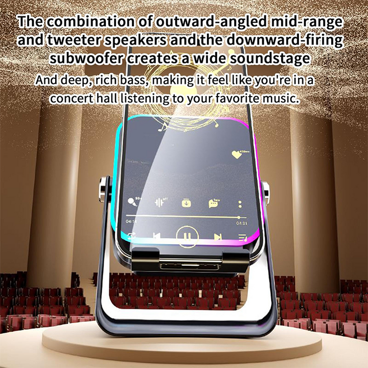 💎 50% OFF 5-IN-1 WIRELESS SPEAKER STAND! 💎 Induction Audio, Phone Holder &amp; Ambient Light