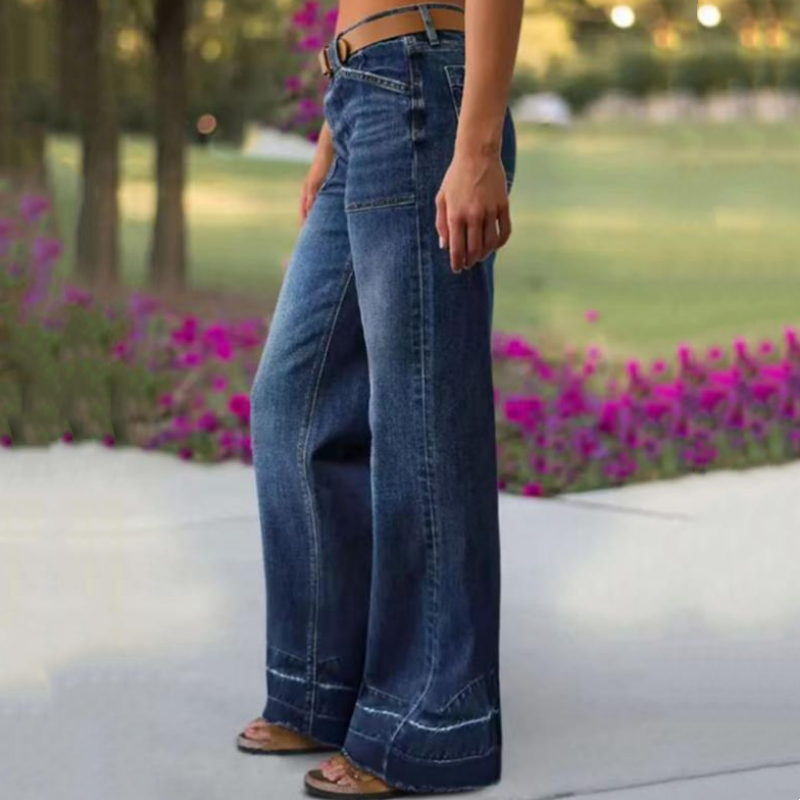 👖Women's Retro Flare Jeans – Stretch Denim, Functional Pockets & Vintage High-Waist Fit🌟