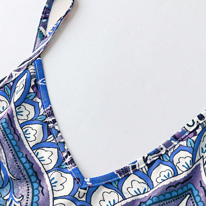 💥SALDI ULTIMO GIORNO - SCONTO DEL 60%🎁Abito lungo da donna senza maniche con scollo a V e stampa retrò