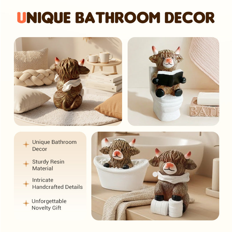 Snodig Highland Cow Baderomsfigur