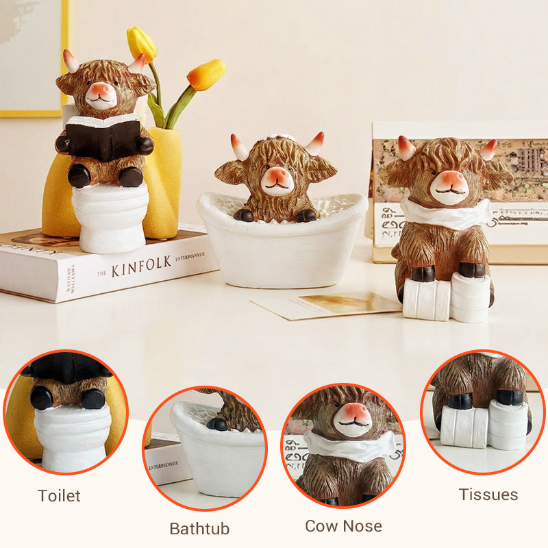 Snodig Highland Cow Baderomsfigur