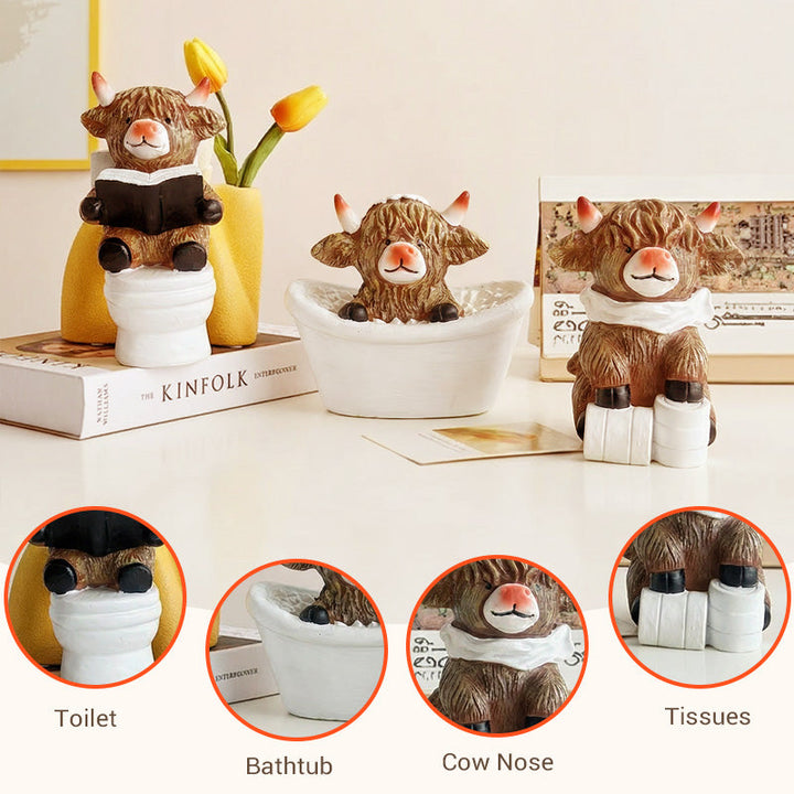 Snodig Highland Cow Baderomsfigur
