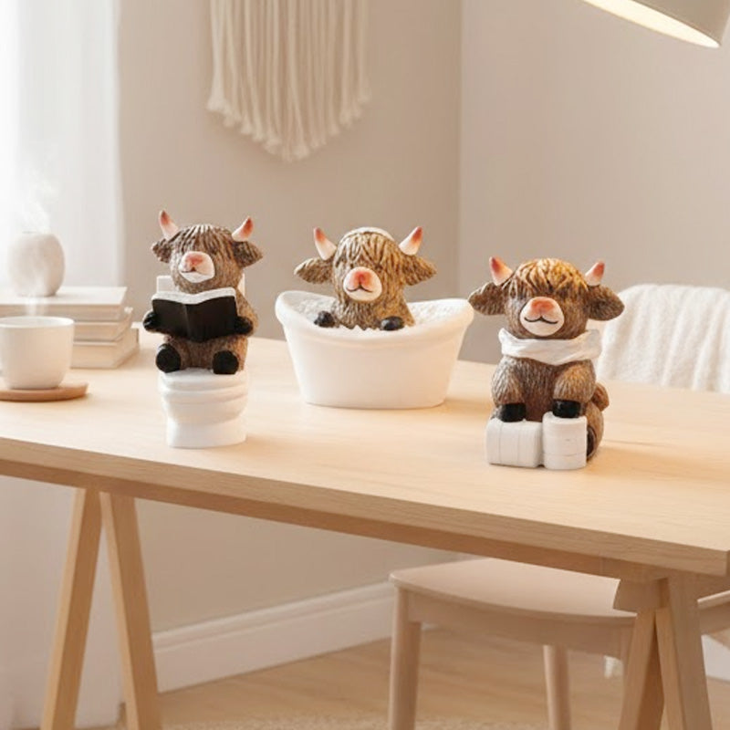 Snodig Highland Cow Baderomsfigur