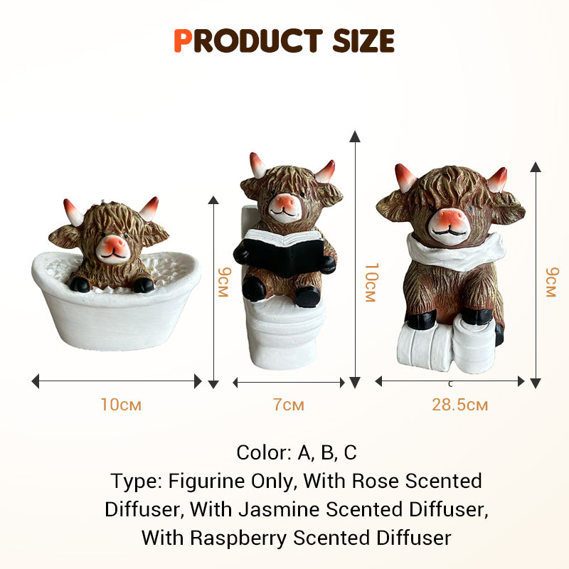 Snodig Highland Cow Baderomsfigur