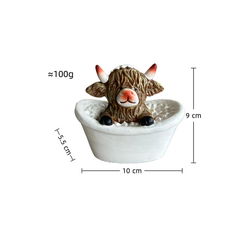 Snodig Highland Cow Baderomsfigur