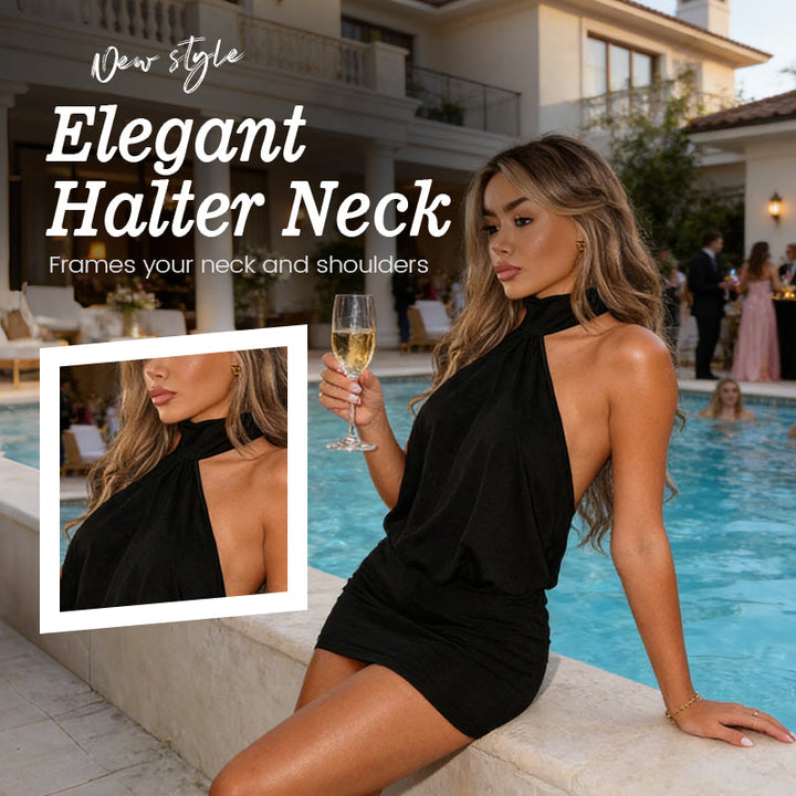 Sexy halter backless bodycon mini-jurk