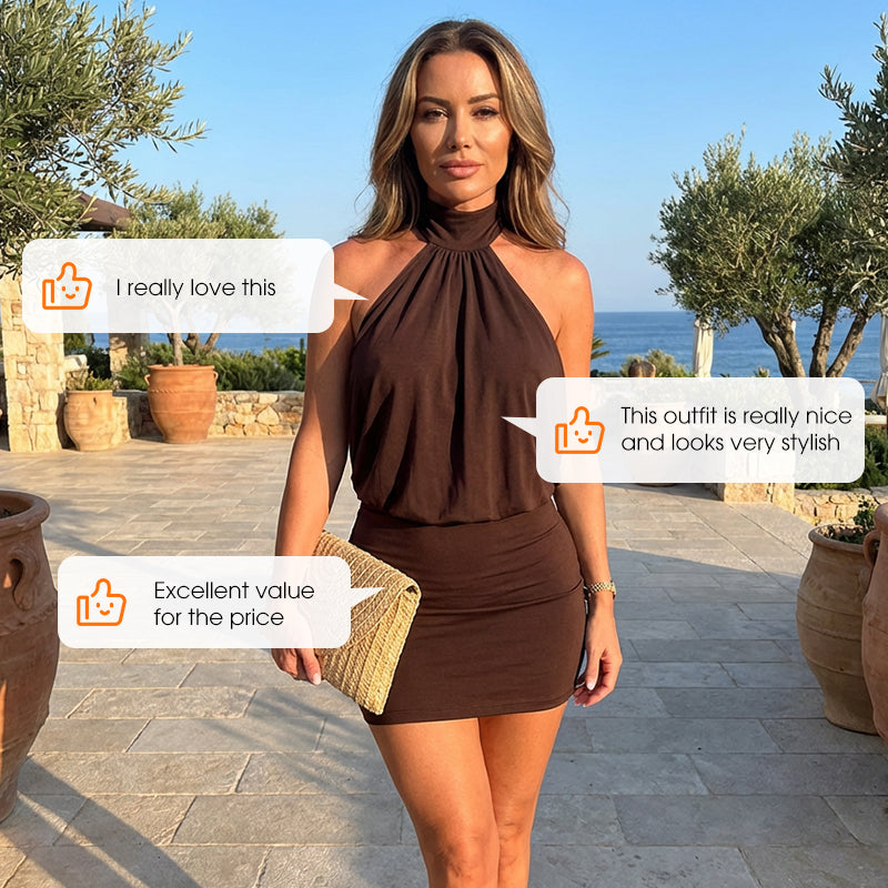 Sexy halter backless bodycon mini-jurk