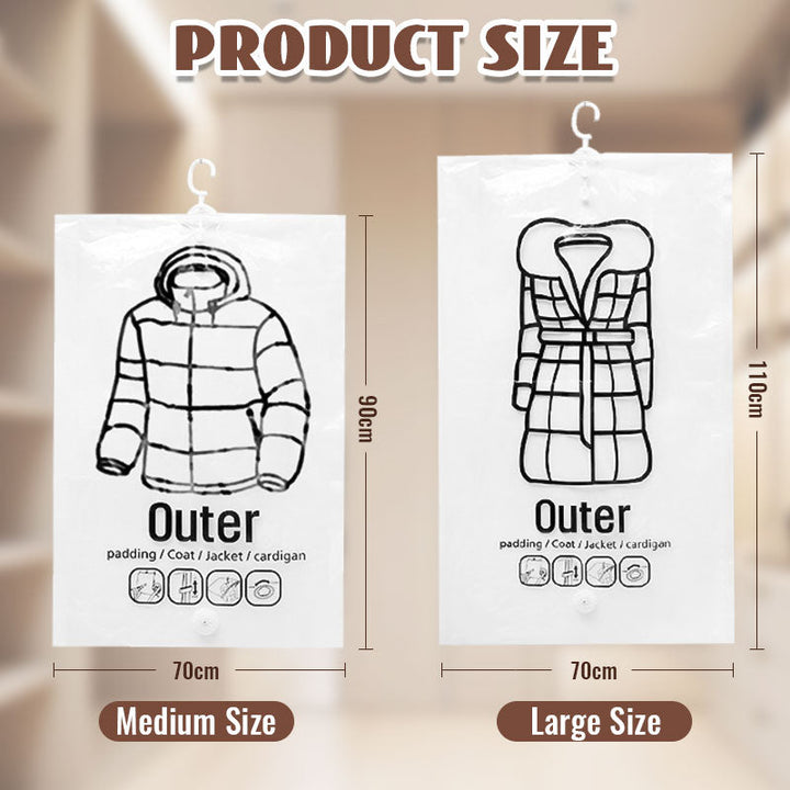 🧥Hanging Vacuum Storage Bags – Hanging Design for Wardrobe, Air Vacuum Compression, Waterproof Dustproof &amp; Space-Saving 🧹