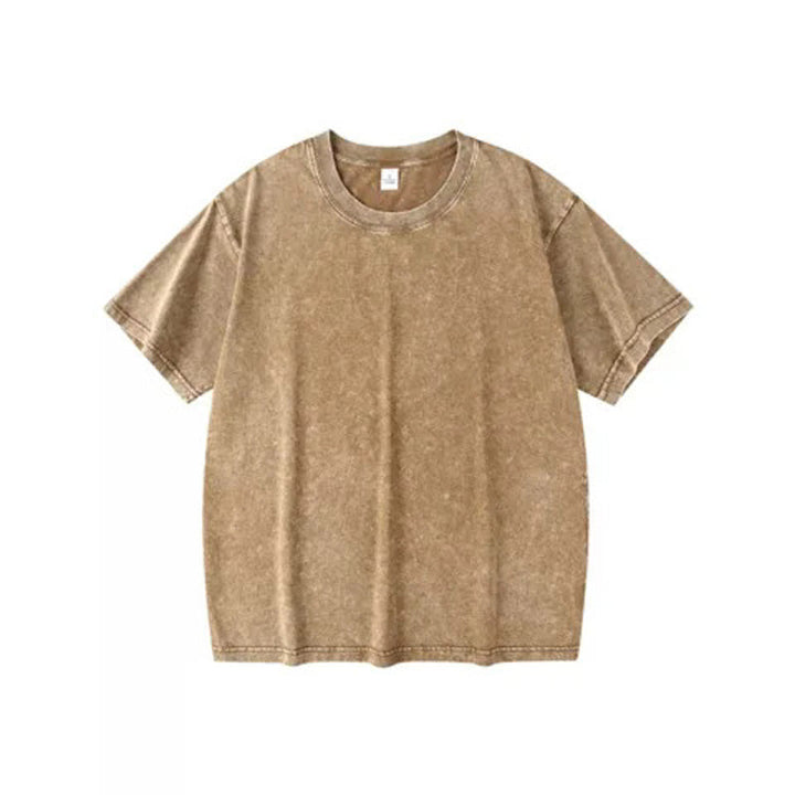 🎁Ny ankomst 50 % RABATT💥Hot Sale-tilbud - Løs vintage ensfarget kortermet topp
