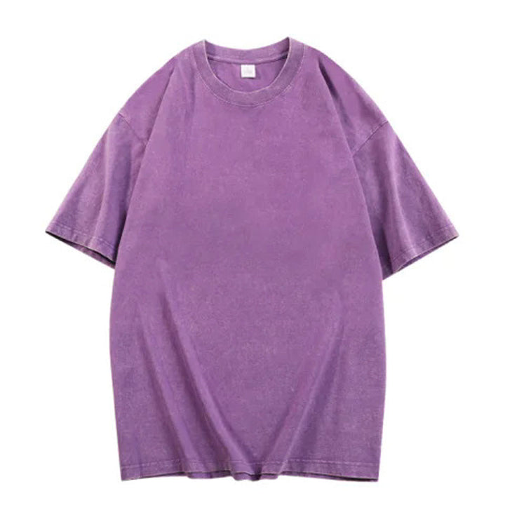 🎁Ny ankomst 50 % RABATT💥Hot Sale-tilbud - Løs vintage ensfarget kortermet topp