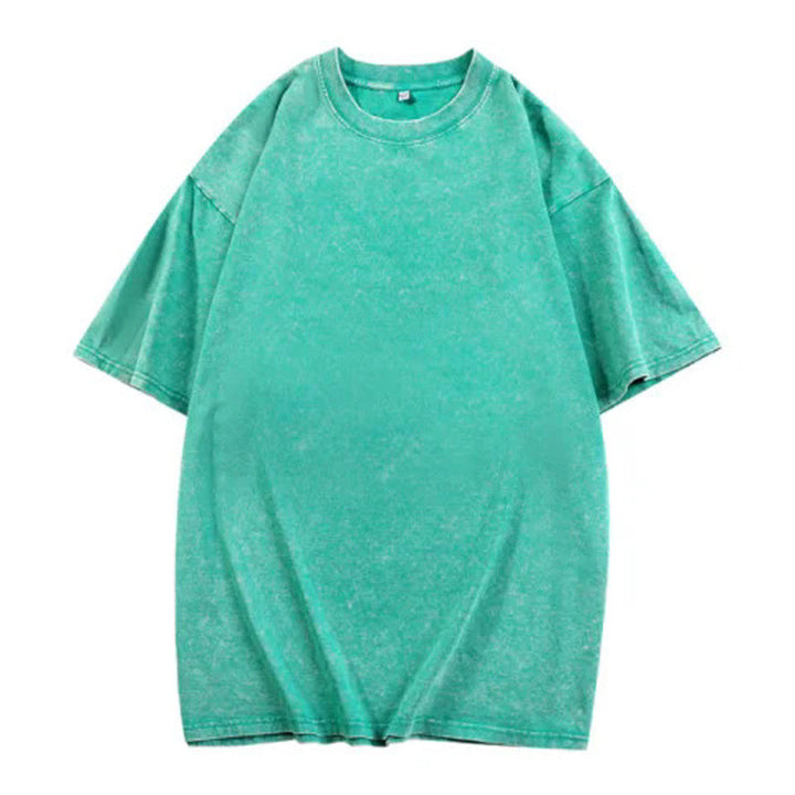 🎁Ny ankomst 50 % RABATT💥Hot Sale-tilbud - Løs vintage ensfarget kortermet topp
