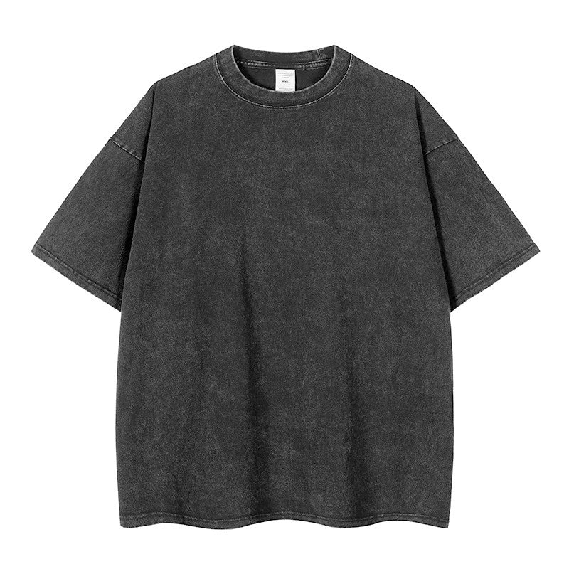 🎁Ny ankomst 50 % RABATT💥Hot Sale-tilbud - Løs vintage ensfarget kortermet topp