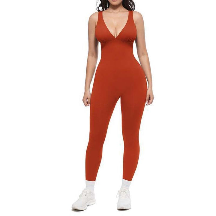 💞50 000+ SOLGT!🌸🦋50 % RABATT på høyelastisk V-hals-jumpsuit – Komfortabel trening hele dagen &amp;  utover. Pustende, fleksibel &amp;  Uanstrengt elegant. Din favoritt for bevegelse. 🧘‍♀️💫