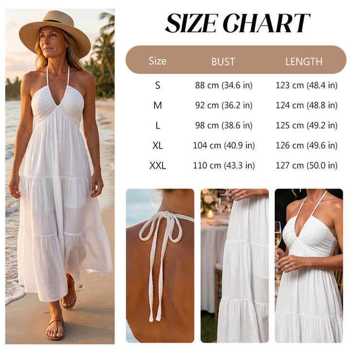 ✨30 000+ SOLGT🌸Halter Neck Backless Layered Maxi Dress