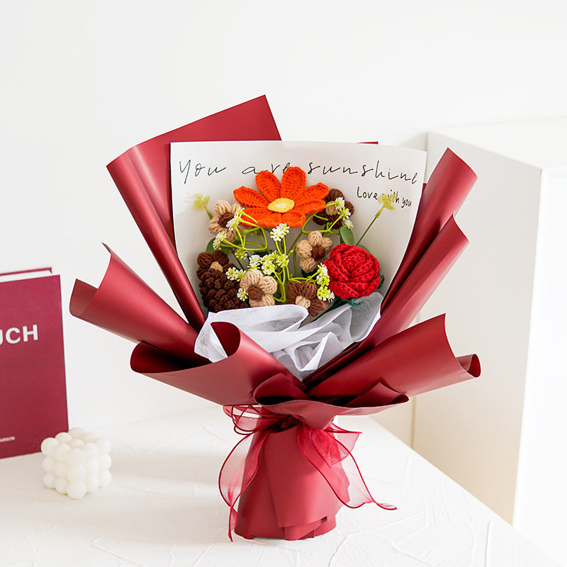 🌷 50 % RABATT NÅ! 💕 Håndlaget delikat heklet blomsterbukett – Morsdagsspesial – Livaktig design, slitesterk &amp;  Perfekt gave til mamma 🎁