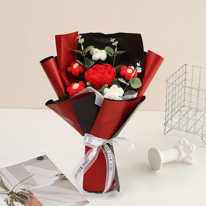 🌷 50 % RABATT NÅ! 💕 Håndlaget delikat heklet blomsterbukett – Morsdagsspesial – Livaktig design, slitesterk &amp;  Perfekt gave til mamma 🎁
