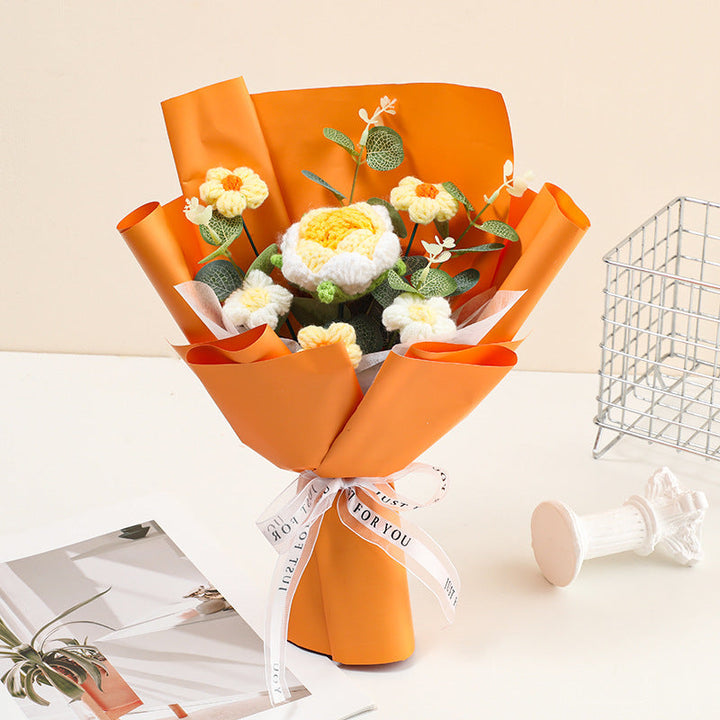 🌷 50 % RABATT NÅ! 💕 Håndlaget delikat heklet blomsterbukett – Morsdagsspesial – Livaktig design, slitesterk &amp;  Perfekt gave til mamma 🎁