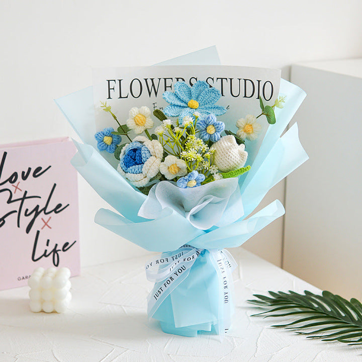 🌷 50 % RABATT NÅ! 💕 Håndlaget delikat heklet blomsterbukett – Morsdagsspesial – Livaktig design, slitesterk &amp;  Perfekt gave til mamma 🎁